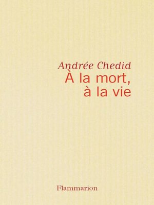 cover image of A la mort, à la vie